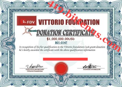 DONATION CERTIFICATE FOR